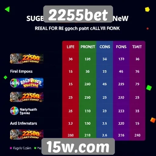 Comparativo entre jogos oferecidos no 2255bet e concorrentes